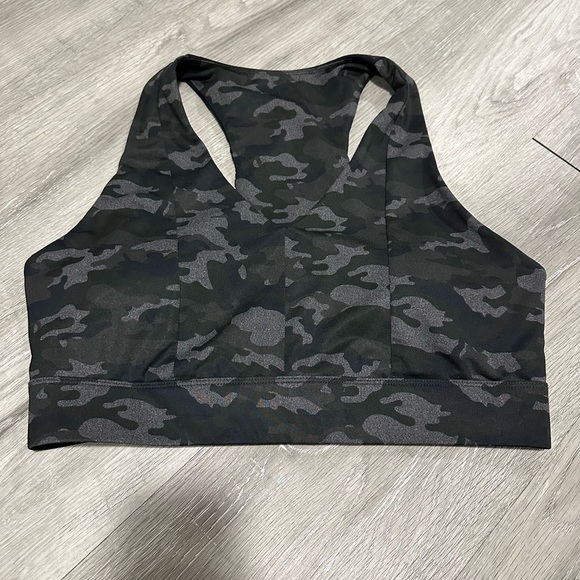 Fabletics camouflage sports bra dark green grey XXL plus size pullover active - Picture 2 of 6